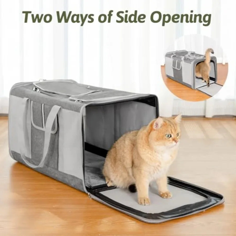 Extra Large Cat Carrier for 2 Cats, 24x14x16in
