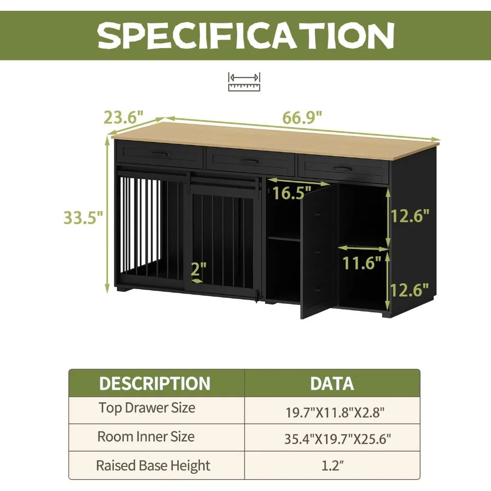 Dog crate funiture with storage,