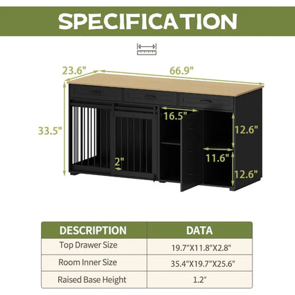 Dog crate funiture with storage,