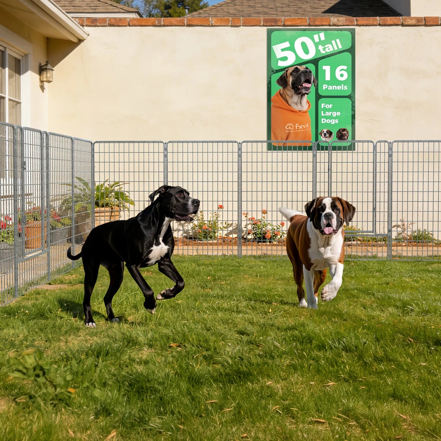 Panels / Dog Playpen , Heavy Duty Metal Pet Fence with Gate -    Portable Exercise Pen