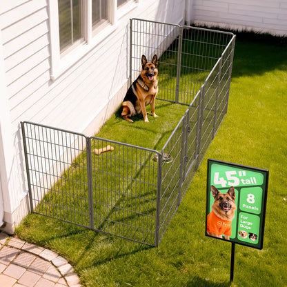 Panels / Dog Playpen , Heavy Duty Metal Pet Fence with Gate -    Portable Exercise Pen