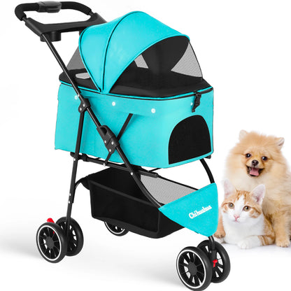 Pet Stroller ,3 Wheels Foldable with  Mesh Canopy 
Outdoor Travel