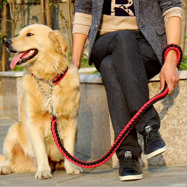 Double Strand Rope Large Dog Leashes Metal P Chain Buckle