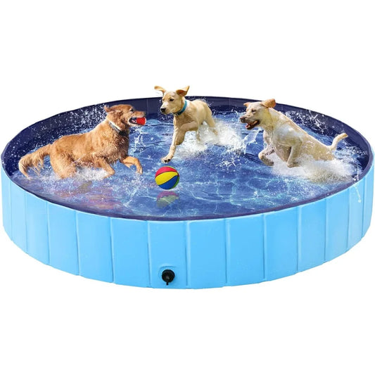 Large Foldable Dog Pool – Collapsible - Pet Bath Tub,