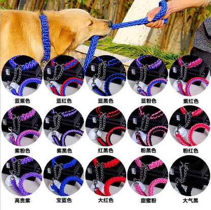 Double Strand Rope Large Dog Leashes Metal P Chain Buckle
