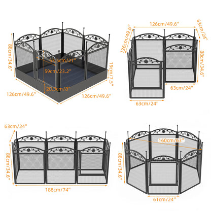 8 Panels DIY Heavy Duty Dog Playpen Pen Outdoor Indoor Dog Puppy