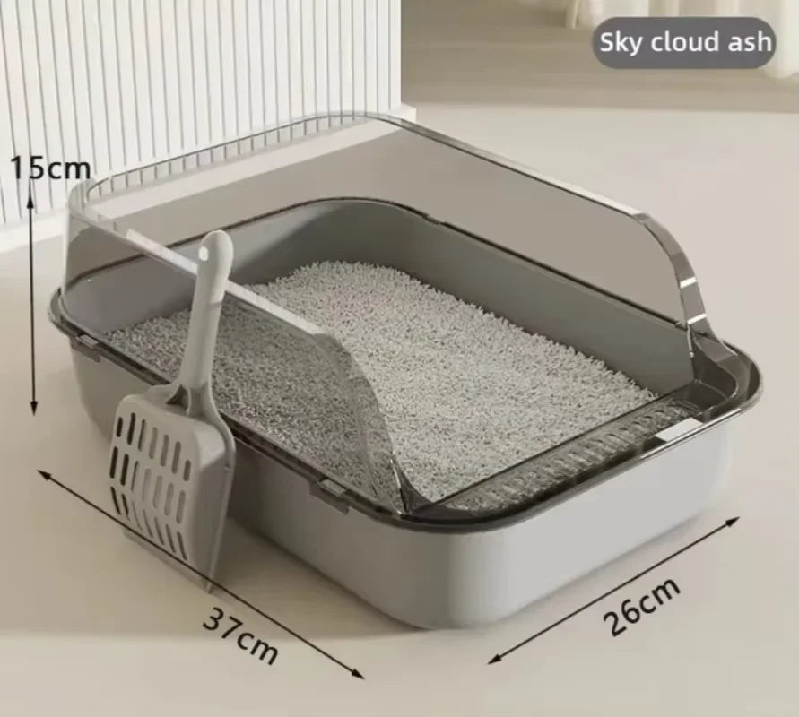 Semi-Enclosed Cat Litter Box  High Sides