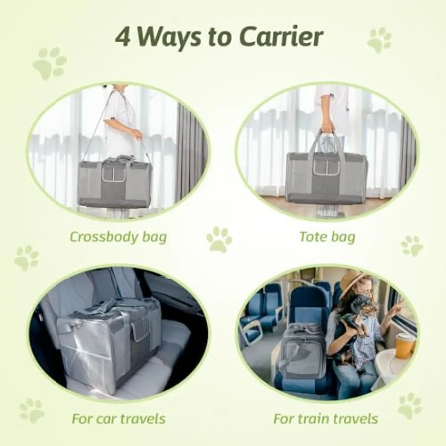 Extra Large Cat Carrier for 2 Cats, 24x14x16in