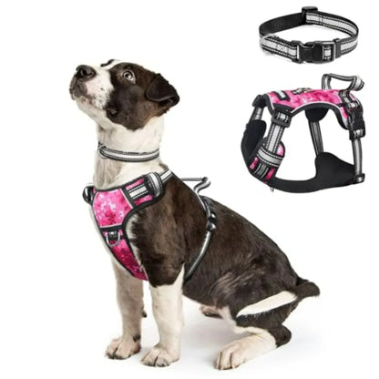 Pet Harnesses with Dog Collar, Adjustable Reflective