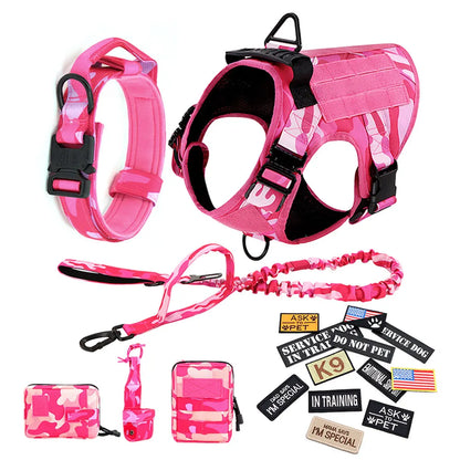 Dog Harness For Large Medium Dogs Leash Adjustable Tactical Training Vest