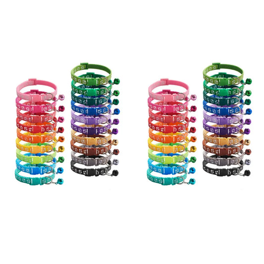 38pcs Adjustable Pet Collar Set - Jingly Bell, High-Visibility Reflective