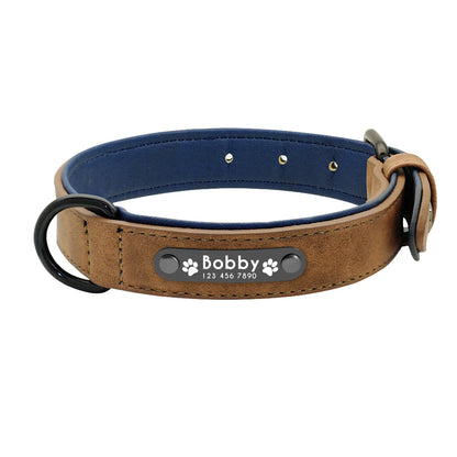 Leather Dog  Collars and Leash Set Durable Leather Collar Lead