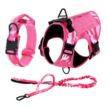 Dog Harness For Large Medium Dogs Leash Adjustable Tactical Training Vest