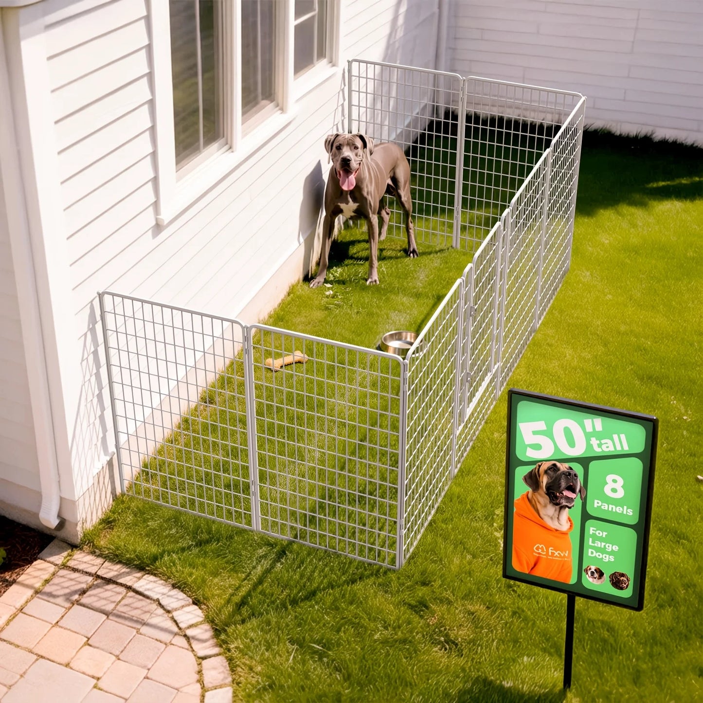 Panels / Dog Playpen , Heavy Duty Metal Pet Fence with Gate -    Portable Exercise Pen