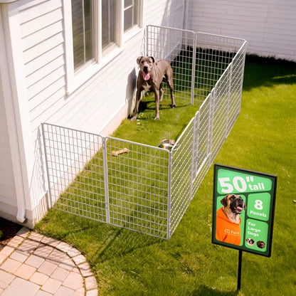 Panels / Dog Playpen , Heavy Duty Metal Pet Fence with Gate -    Portable Exercise Pen