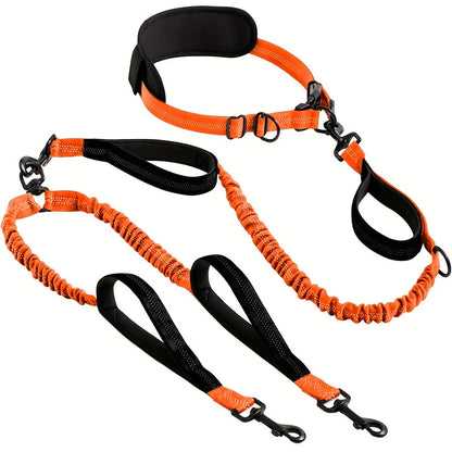 Explosion-Proof  Pet Leash One-Hand Drag Two-Walking Rope Running Dog