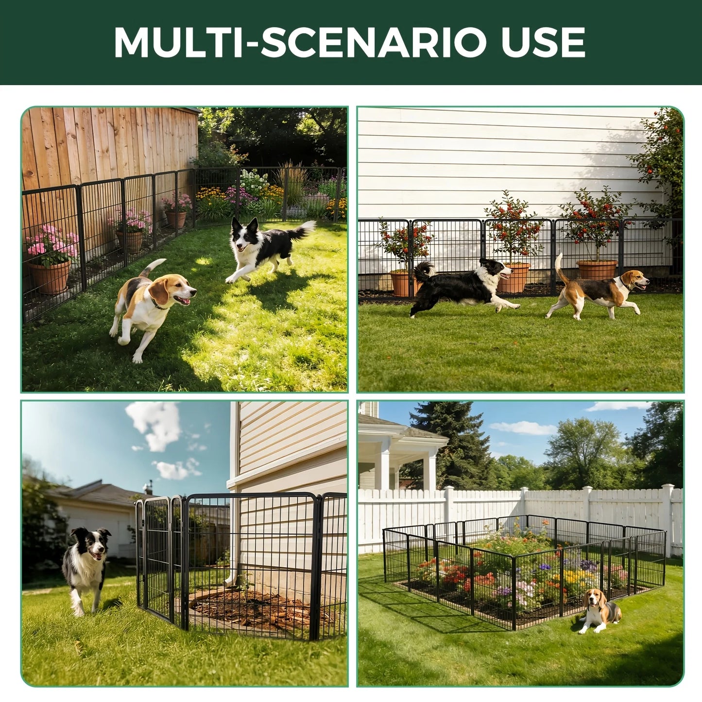 Panels / Dog Playpen , Heavy Duty Metal Pet Fence with Gate -    Portable Exercise Pen