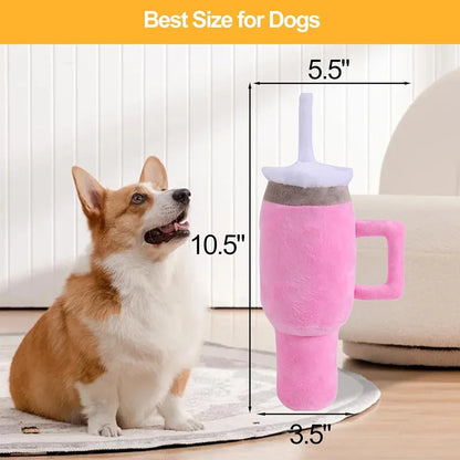 Safe Squeaky Dog Cup Toy Pink - Durable Chew Toy