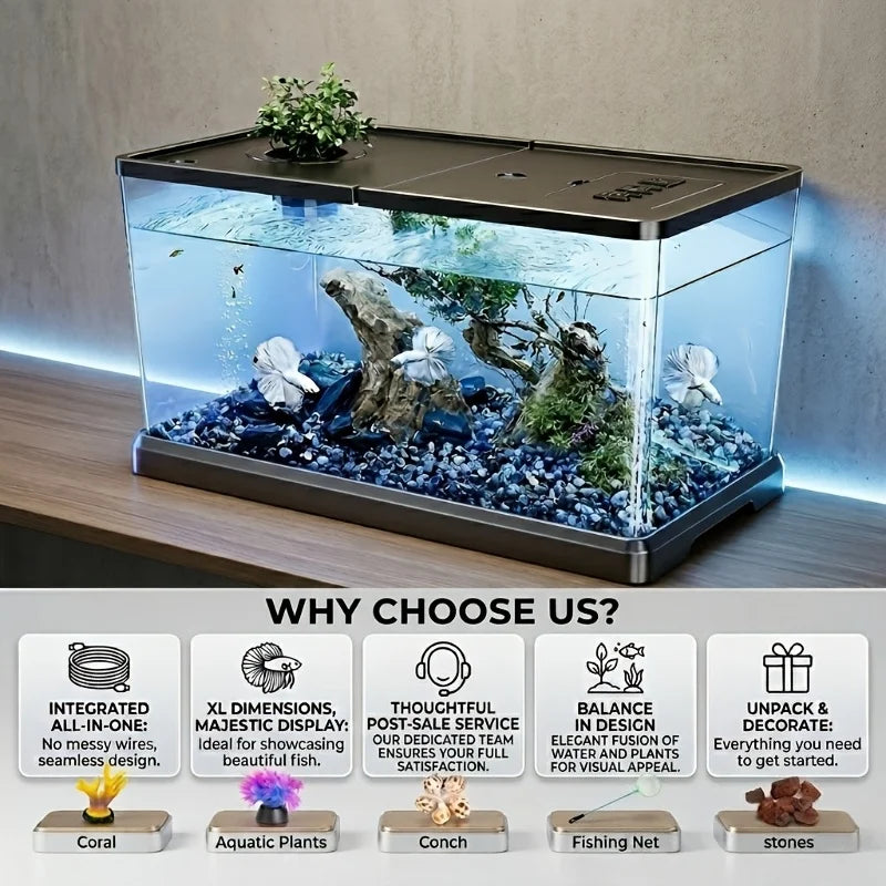 Heavy-Duty Large Aquarium Tank with Lid