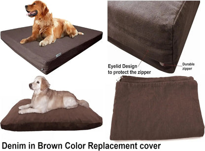 Extra Large, Denim Dog Pet Bed Replacement Cover