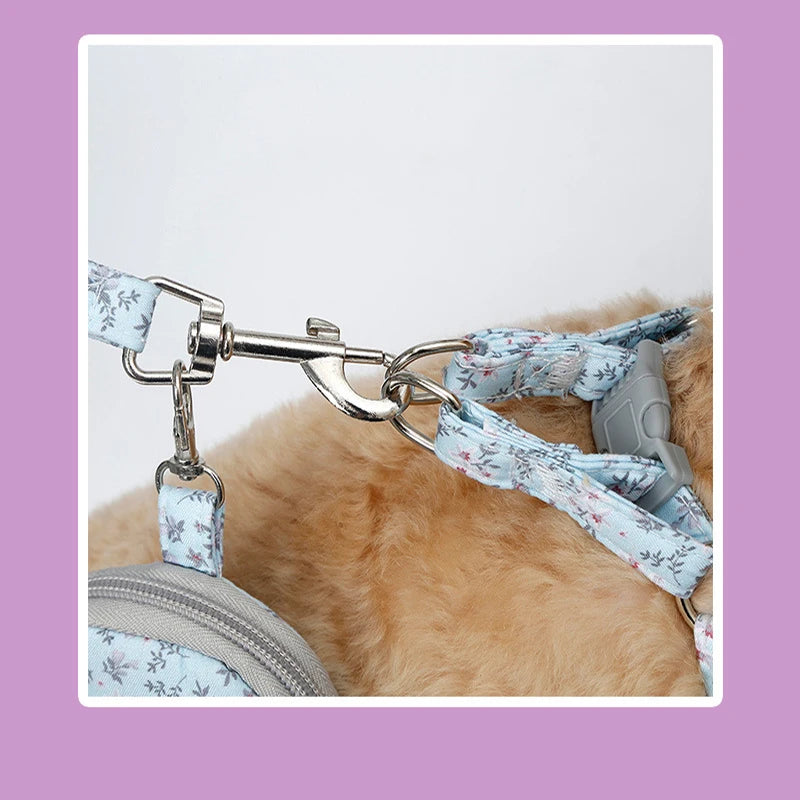 Leash Set , Dog Backpack Chest Harness Adjustable for Small Medium Dogs Cats