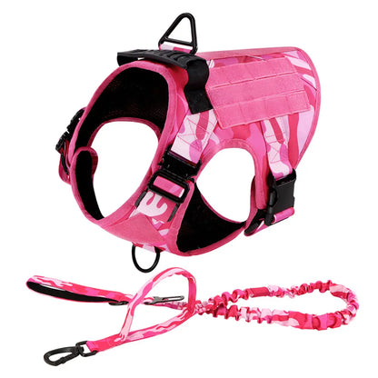 Dog Harness For Large Medium Dogs Leash Adjustable Tactical Training Vest