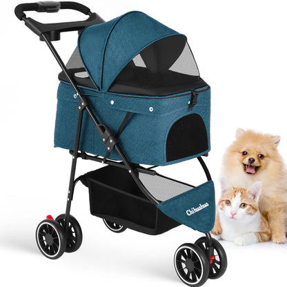 Pet Stroller ,3 Wheels Foldable with  Mesh Canopy 
Outdoor Travel