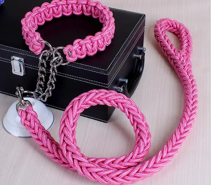 Double Strand Rope Large Dog Leashes Metal P Chain Buckle