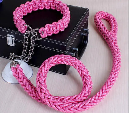 Double Strand Rope Large Dog Leashes Metal P Chain Buckle