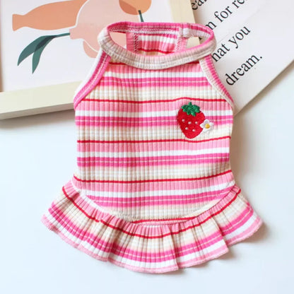 Puppy Summer Clothes Pet Outfit ,     Dog Dress  -  Cat Vest   -    Chihuahua Bichon Yorkie Suspenders Skirt