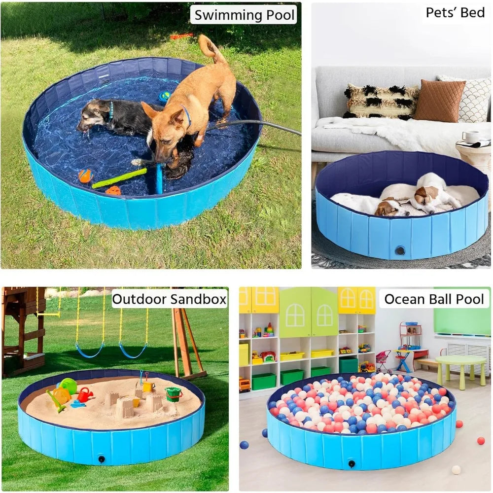 Large Foldable Dog Pool – Collapsible - Pet Bath Tub,