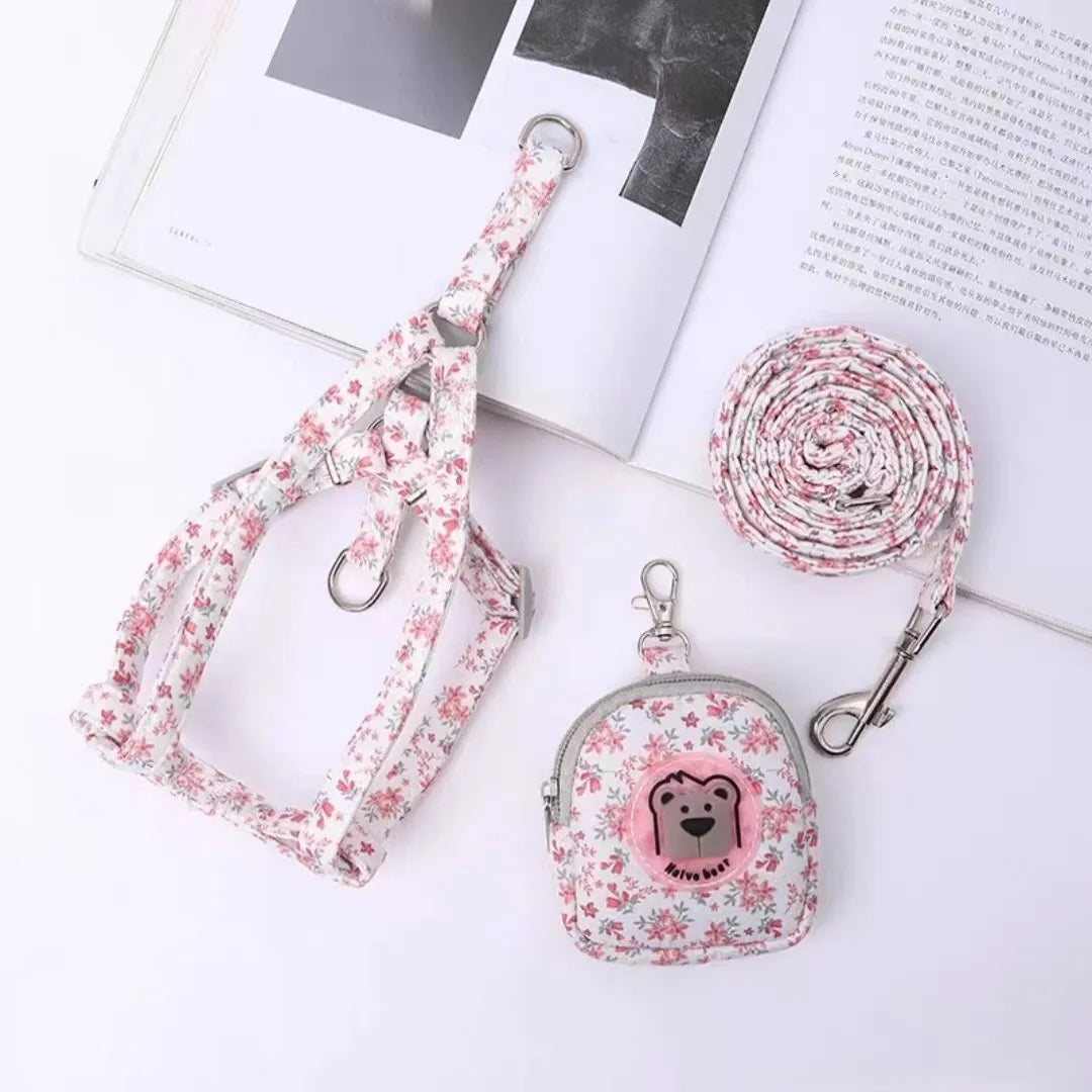 Leash Set , Dog Backpack Chest Harness Adjustable for Small Medium Dogs Cats