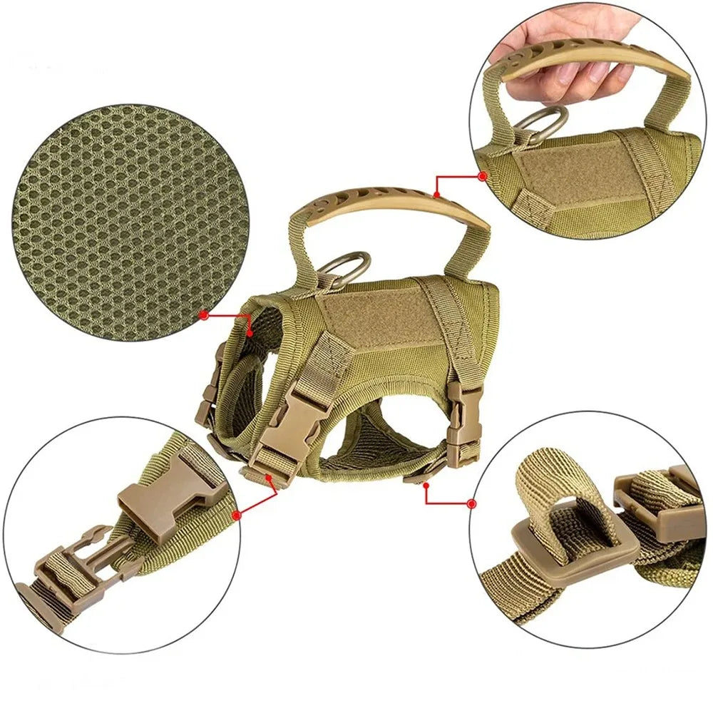 Safe Tactical Harness Vests Traction Leash    with   Two Stickers for Cats Puppies and Small Dogs