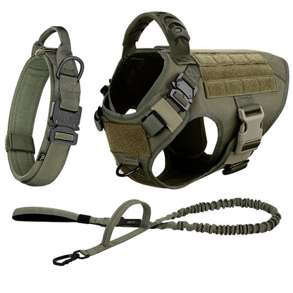Tactical Dog Harness Collar And Leash Set