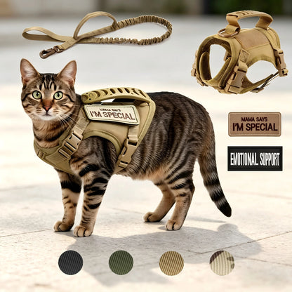 Safe Tactical Harness Vests Traction Leash    with   Two Stickers for Cats Puppies and Small Dogs