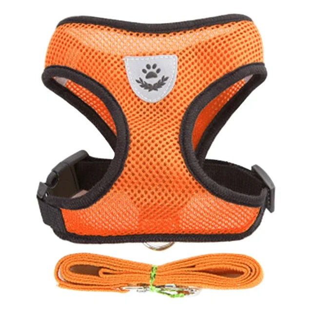 Harness Vest Walking Leash Collar Polyester Adjustable Mesh Cat &  Dog Harness
