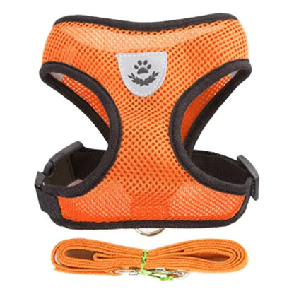 Harness Vest Walking Leash Collar Polyester Adjustable Mesh Cat &  Dog Harness