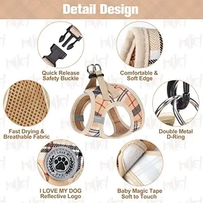 Safe Harness for Small Dogs & Cats – Set – Safe & Reflective for Puppy