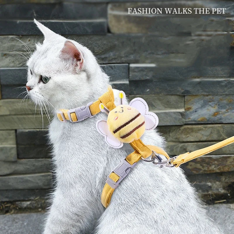 Cat Small Dog Harness Leash Collar Outdoor Walking
