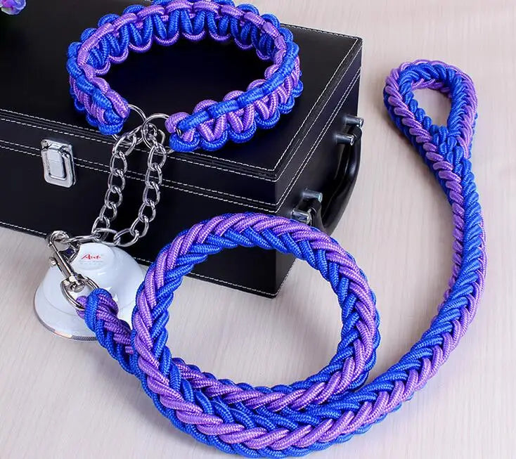 Double Strand Rope Large Dog Leashes Metal P Chain Buckle
