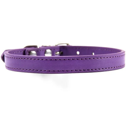 Colorful Leather Cat Dog Collar Cute Adjustable