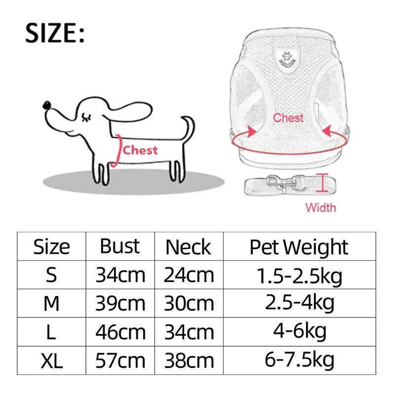 Harness Vest Walking Lead Leash For Puppy / Cat