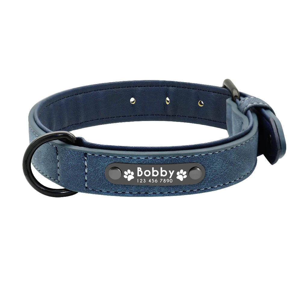 Leather Dog  Collars and Leash Set Durable Leather Collar Lead