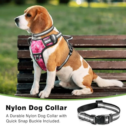 Pet Harnesses with Dog Collar, Adjustable Reflective