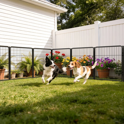 Panels / Dog Playpen , Heavy Duty Metal Pet Fence with Gate -    Portable Exercise Pen