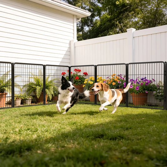 Panels / Dog Playpen , Heavy Duty Metal Pet Fence with Gate -    Portable Exercise Pen