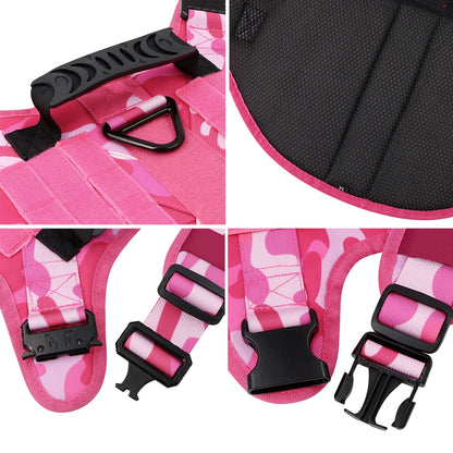 Dog Harness For Large Medium Dogs Leash Adjustable Tactical Training Vest