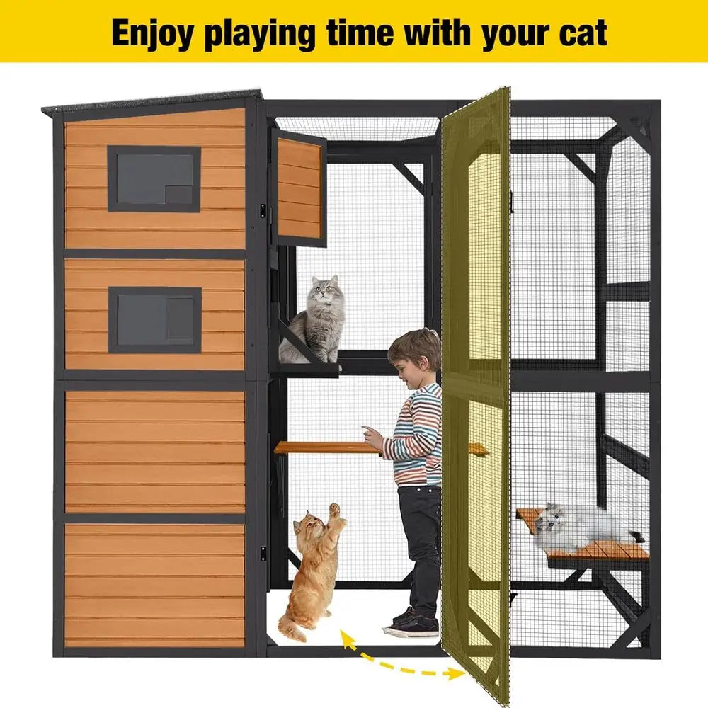 4-Tier Cat Enclosure ,Indoor or Outdoor Use