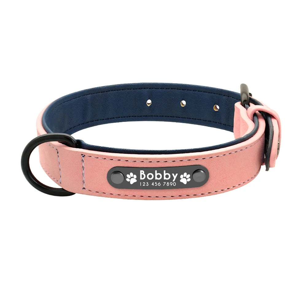 Leather Dog  Collars and Leash Set Durable Leather Collar Lead
