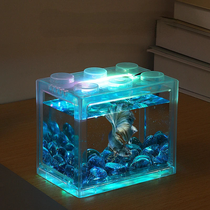 Building Blocks USB Mini Aquarium With LED Light